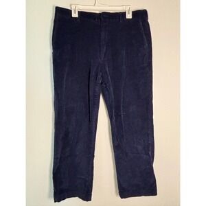 Roundtree & Yorke Mens Navy Blue Corduroy Inno-Flex Waistband Pants 36x29